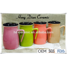 Novo produto caneca de cerâmica com tampa, caneca colorida, material de cerâmica caneca de cerâmica por atacado